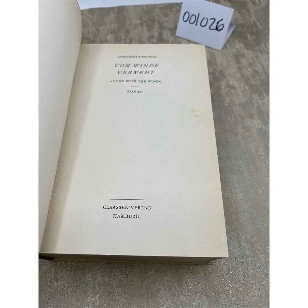 Vom Winde Verweht Gone With The Wind Margaret Mitchell 1937 1st German Edition